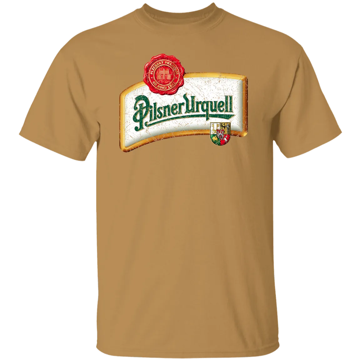 Pilsner Urquell Vintage T-shist Worn Label Pattern