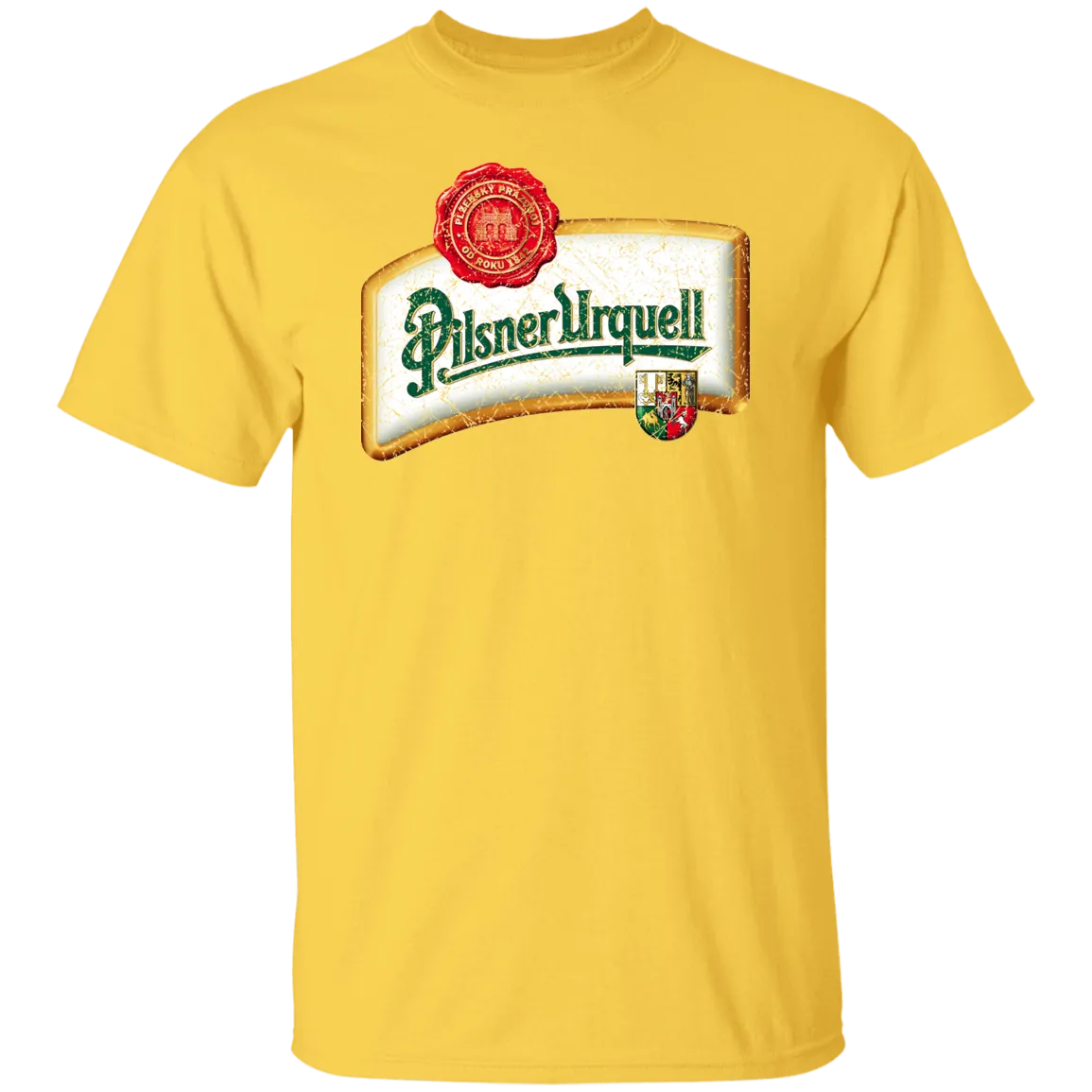Pilsner Urquell Vintage T-shist Worn Label Pattern
