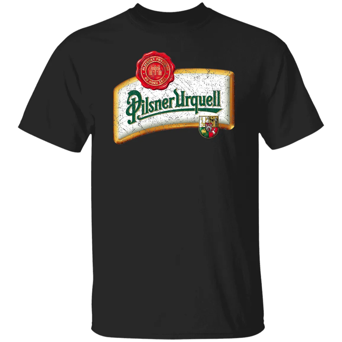 Pilsner Urquell Vintage T-shist Worn Label Pattern