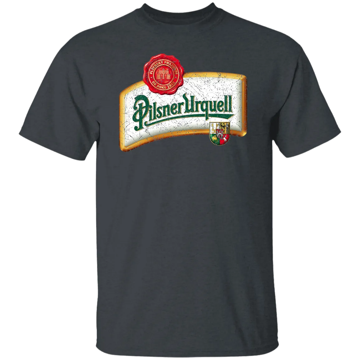 Pilsner Urquell Vintage T-shist Worn Label Pattern