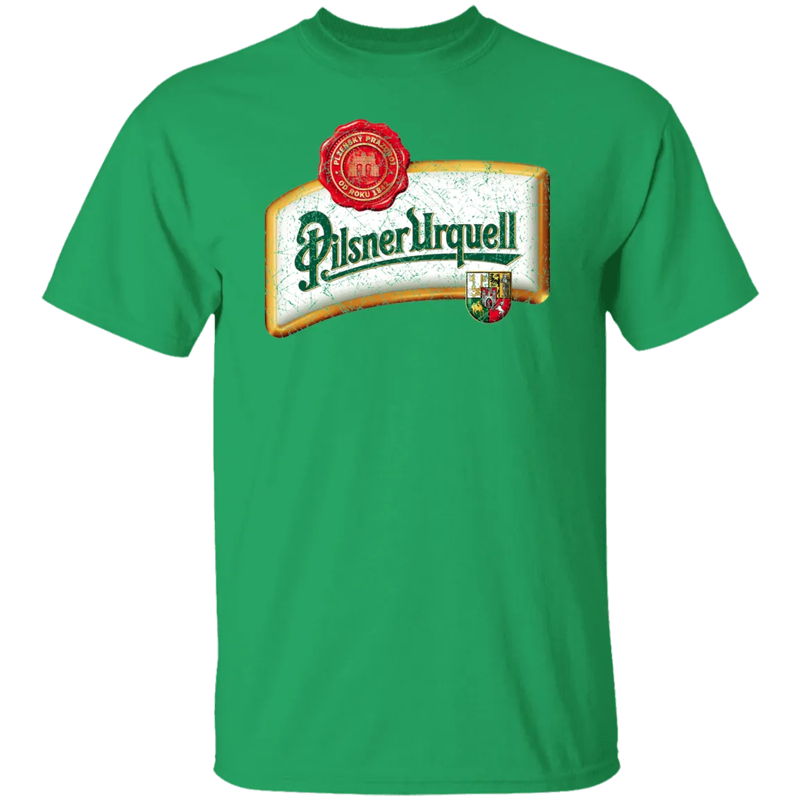 Pilsner Urquell Vintage T-shist Worn Label Pattern