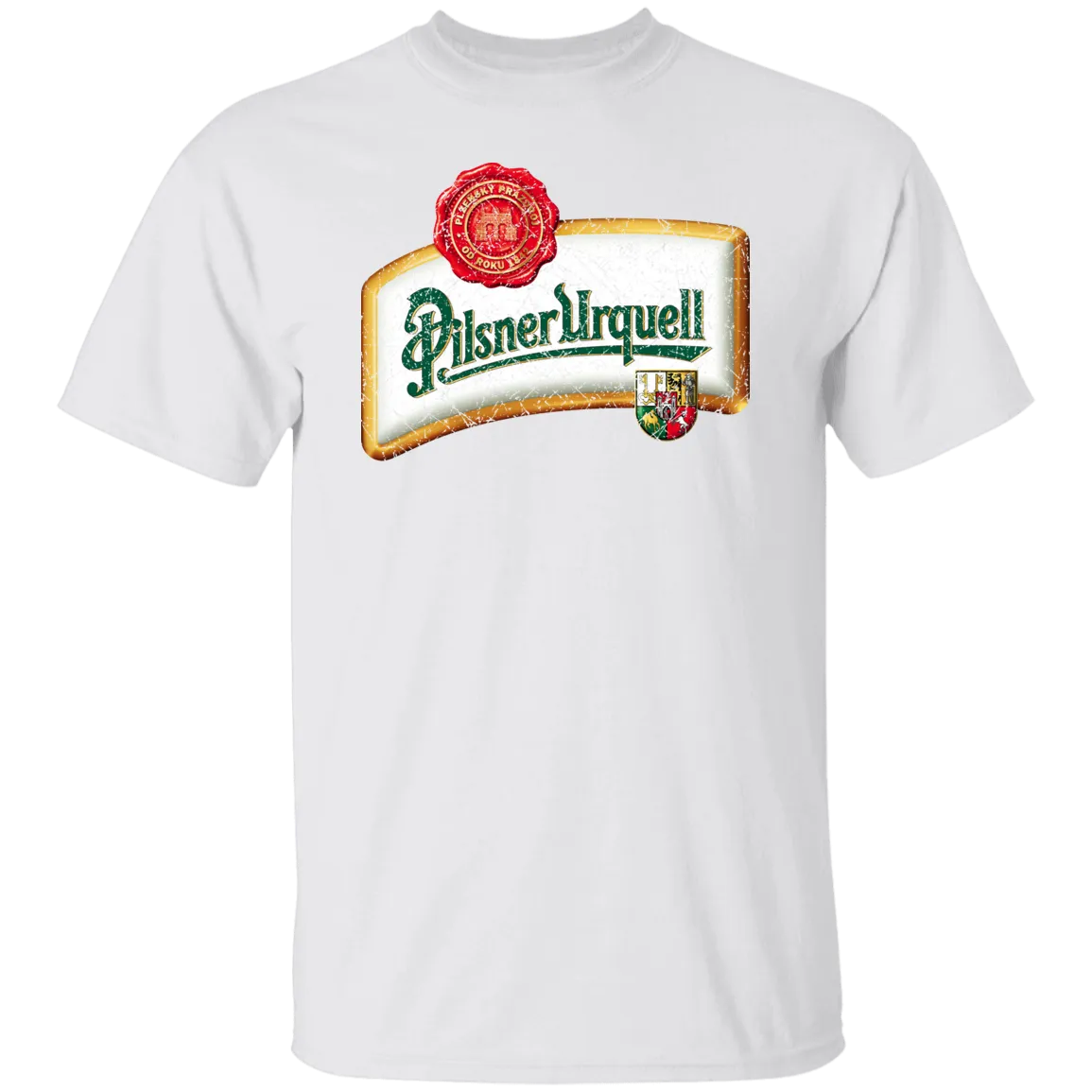 Pilsner Urquell Vintage T-shist Worn Label Pattern