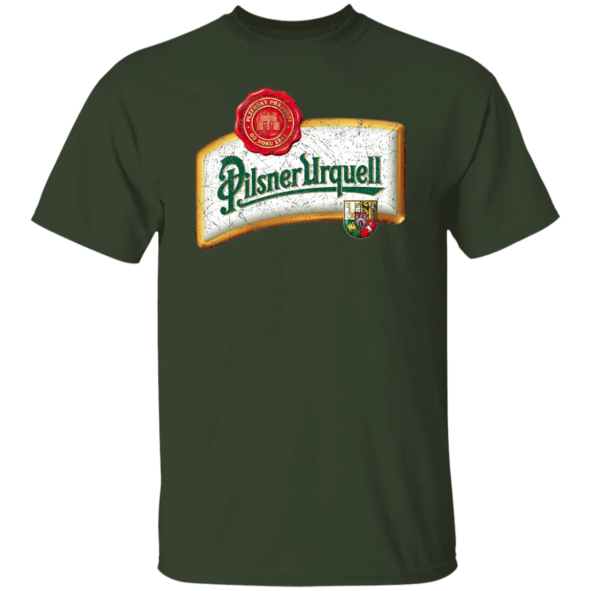 Pilsner Urquell Vintage T-shist Worn Label Pattern