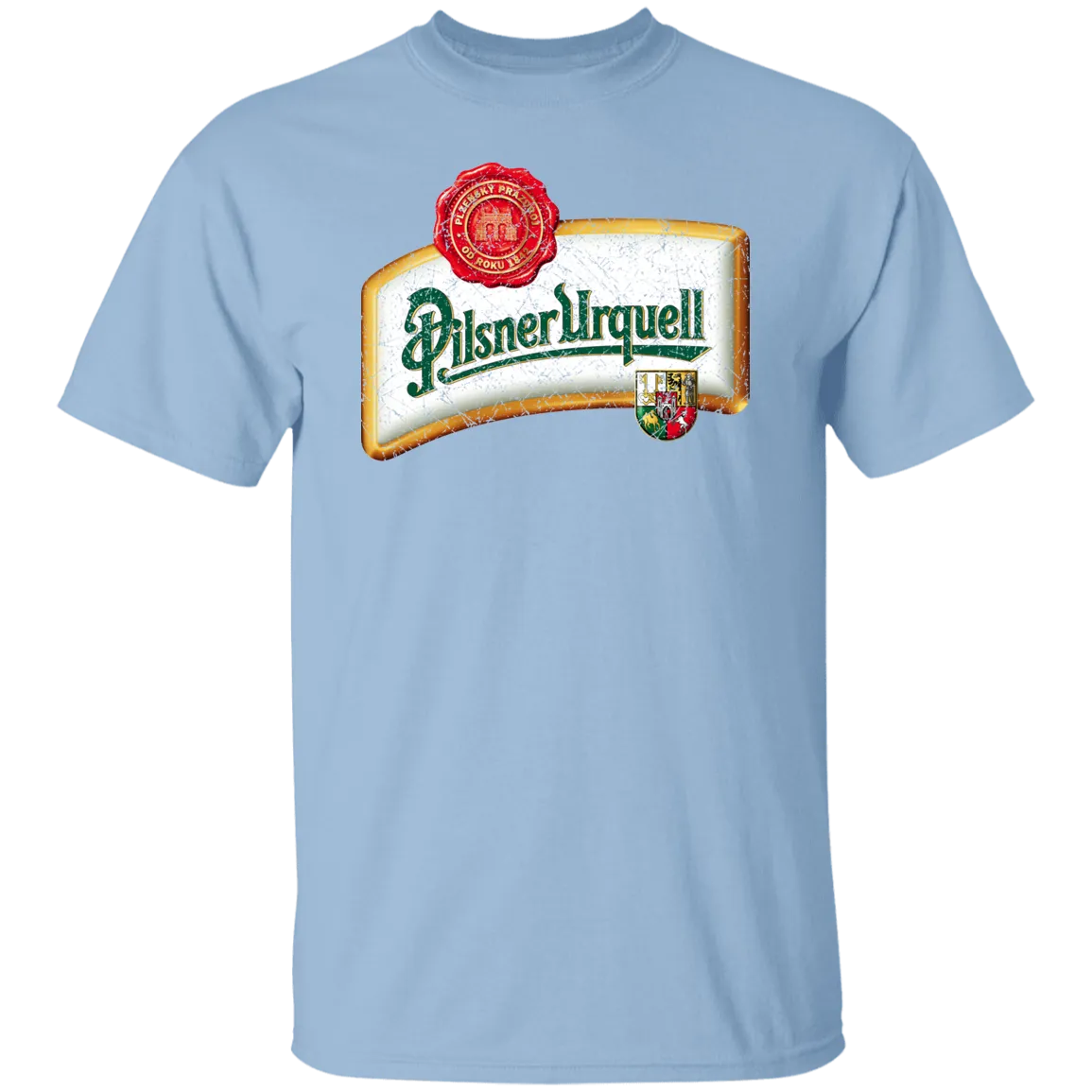 Pilsner Urquell Vintage T-shist Worn Label Pattern