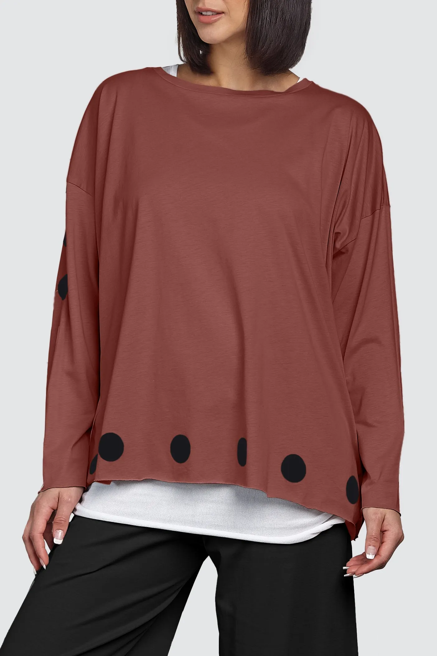 Pima Cotton Polka Dot Luxury Boxy T