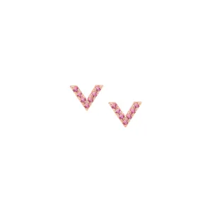 Pink Sapphire Dagger Studs | Rose Gold