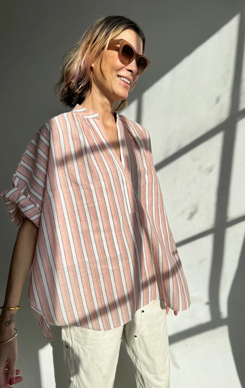 Pink stripe Short Sleeve Shirt