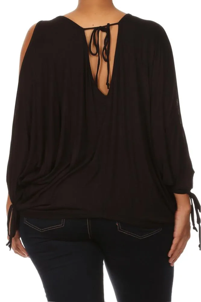 Plus Size Sexy Boxy Dolman Sleeves Top