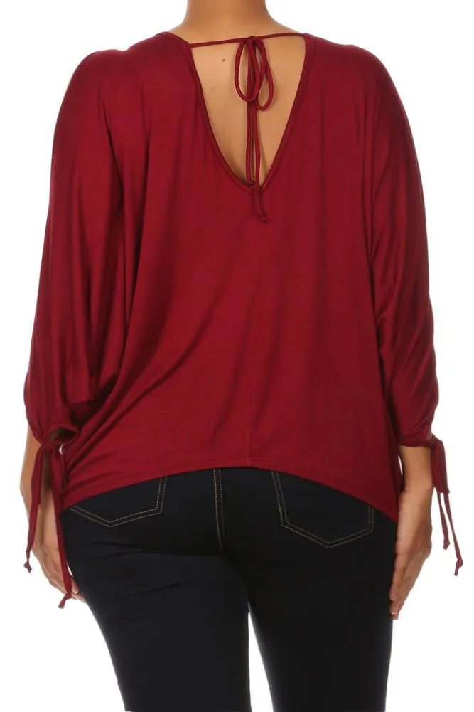 Plus Size Sexy Boxy Dolman Sleeves Top