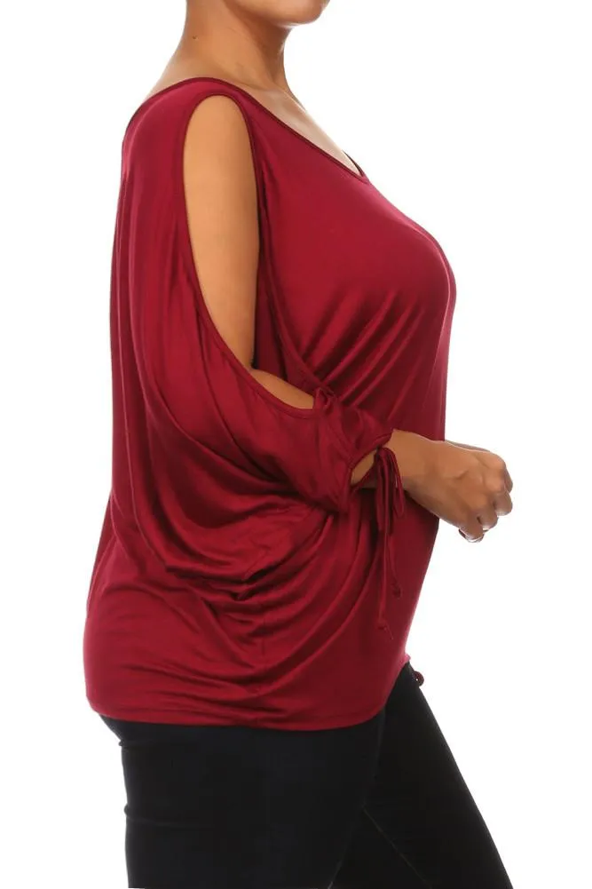 Plus Size Sexy Boxy Dolman Sleeves Top