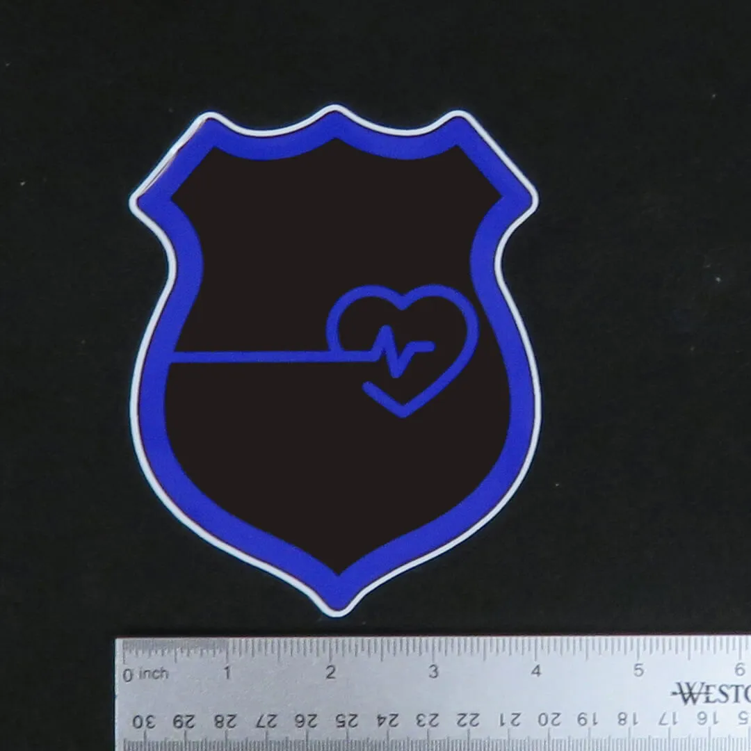 Police Badge Thin Blue Line Heart Vinyl Decal