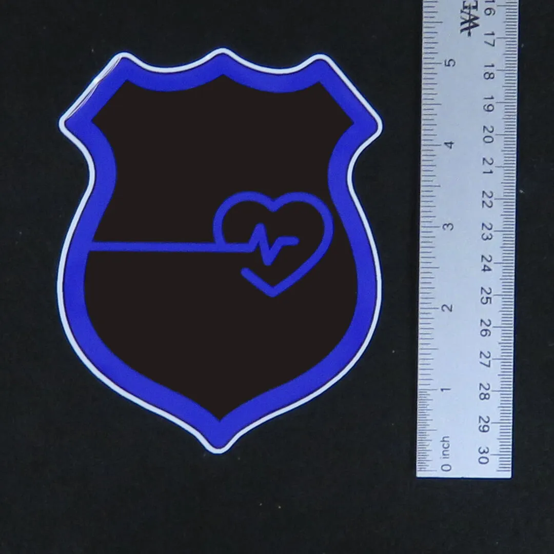 Police Badge Thin Blue Line Heart Vinyl Decal
