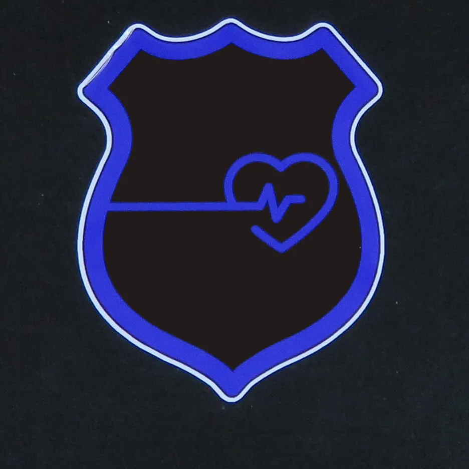 Police Badge Thin Blue Line Heart Vinyl Decal