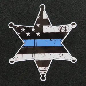 Police Sheriffs Badge Thin Blue Line Vinyl Decal