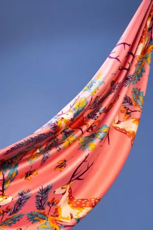 Powder Scandi Bambi Satin Square Scarf