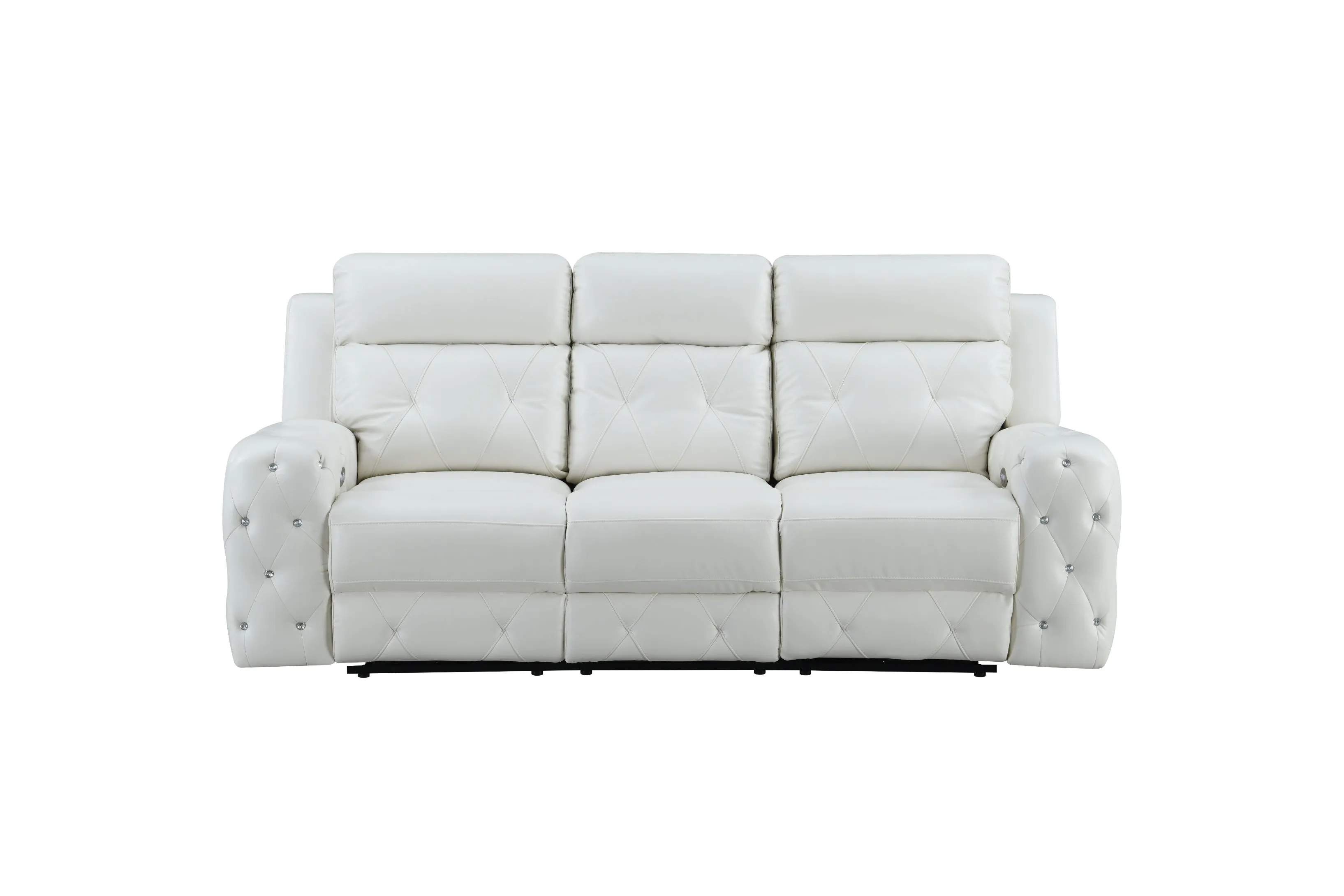Power Reclining Sofa Blanche White