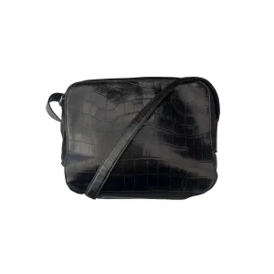 Prada Black Croc Embossed Crossbody Bag
