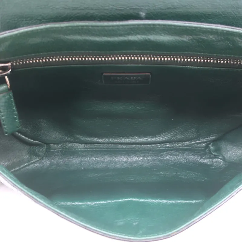 Prada Coccodrillo Tricolor Skipper Bag Gray/Blue Crocodile Shoulder Bag