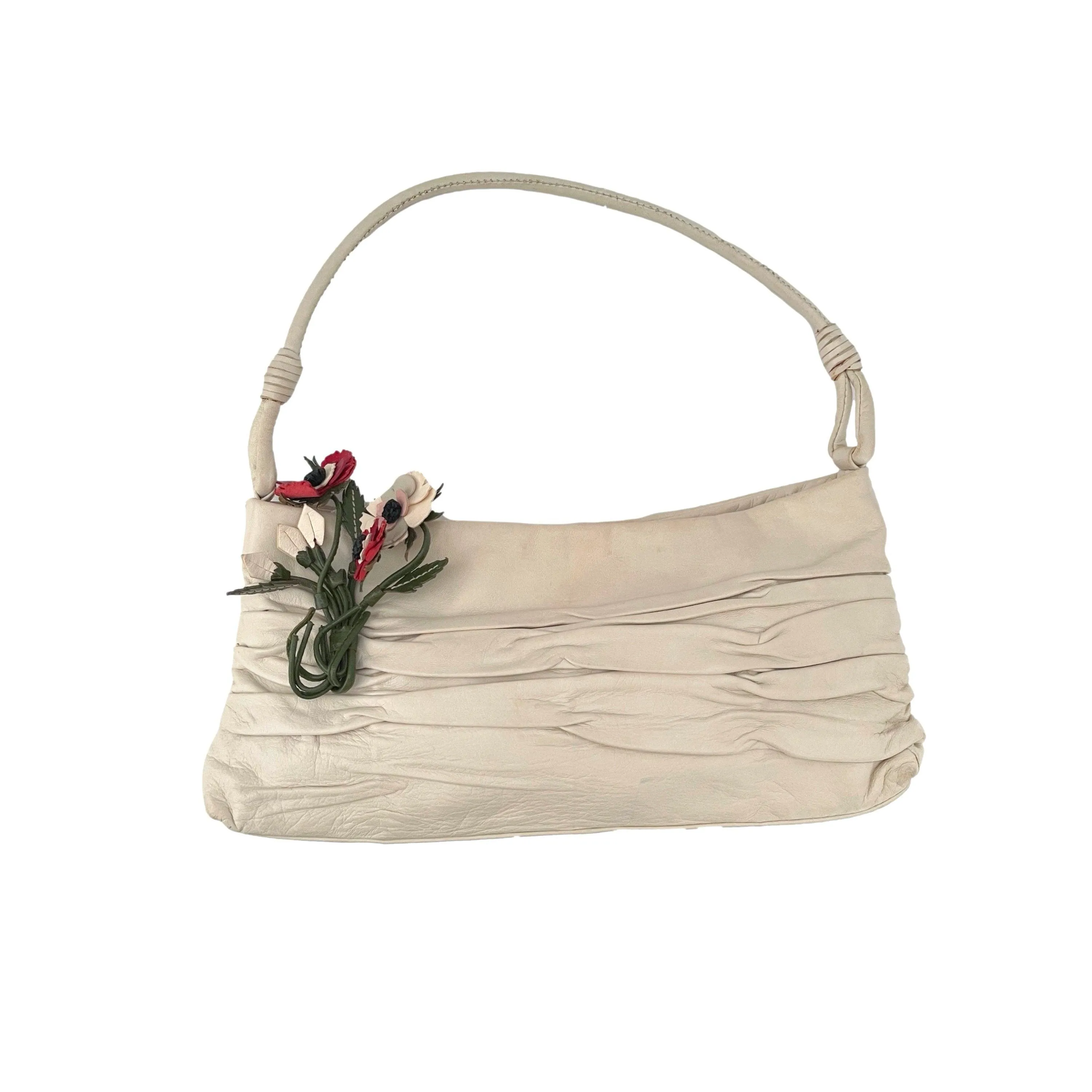 Prada Cream Floral Shoulder Bag