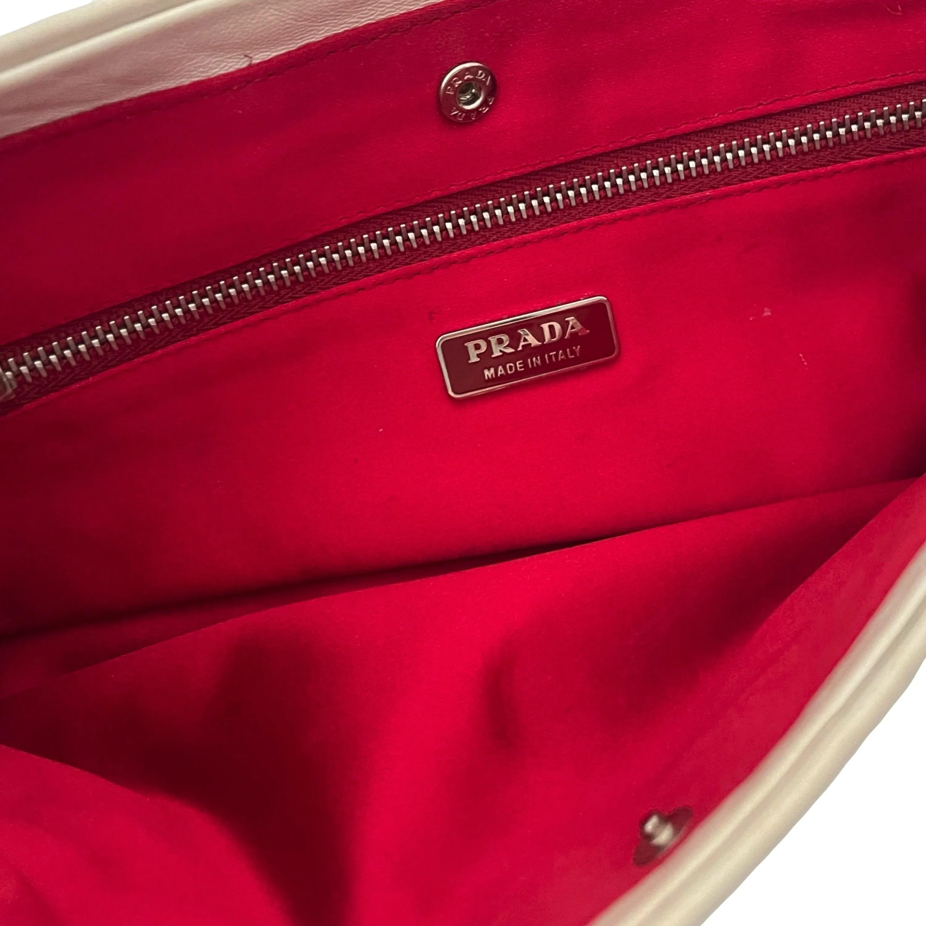 Prada Cream Floral Shoulder Bag