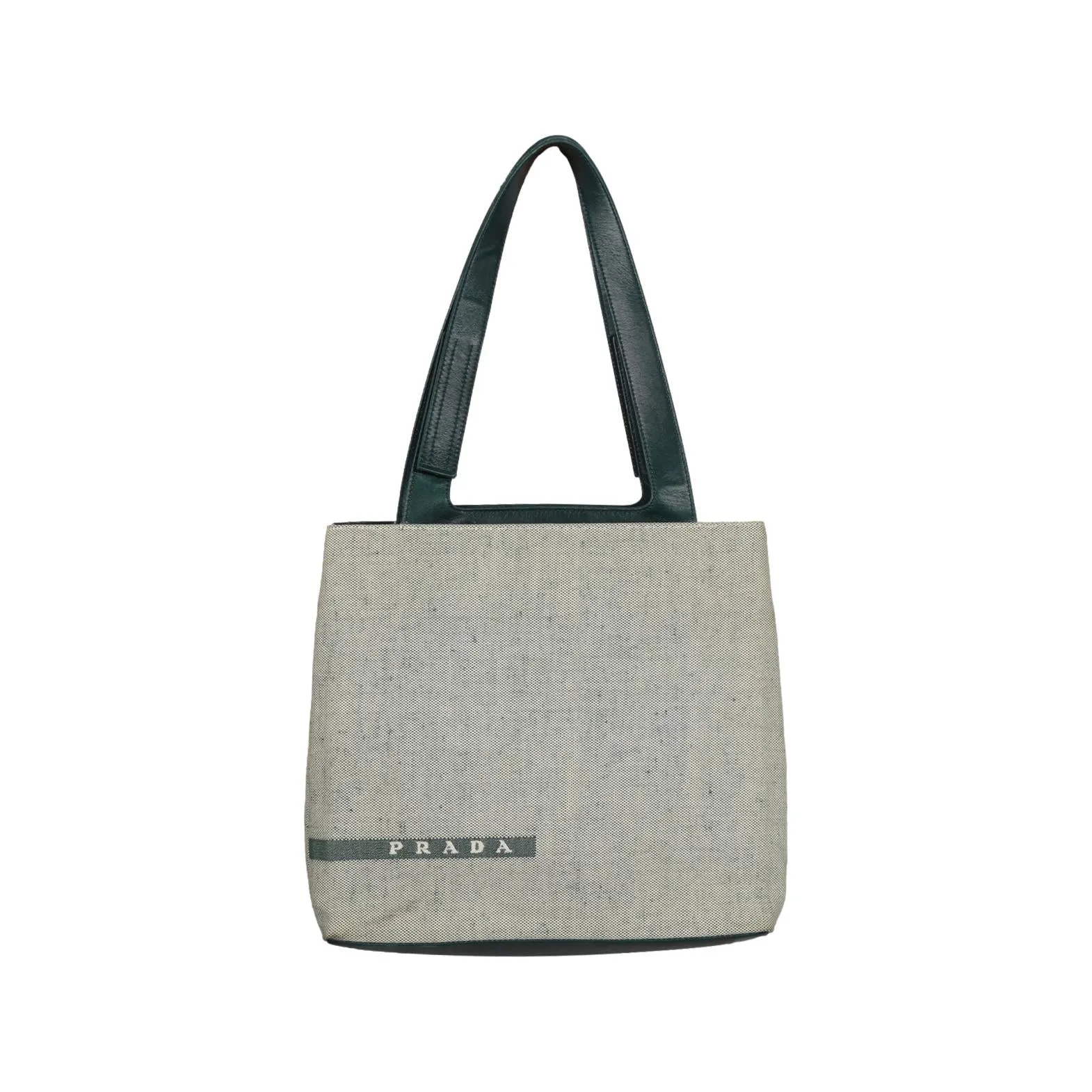 Prada Green Canvas Logo Tote