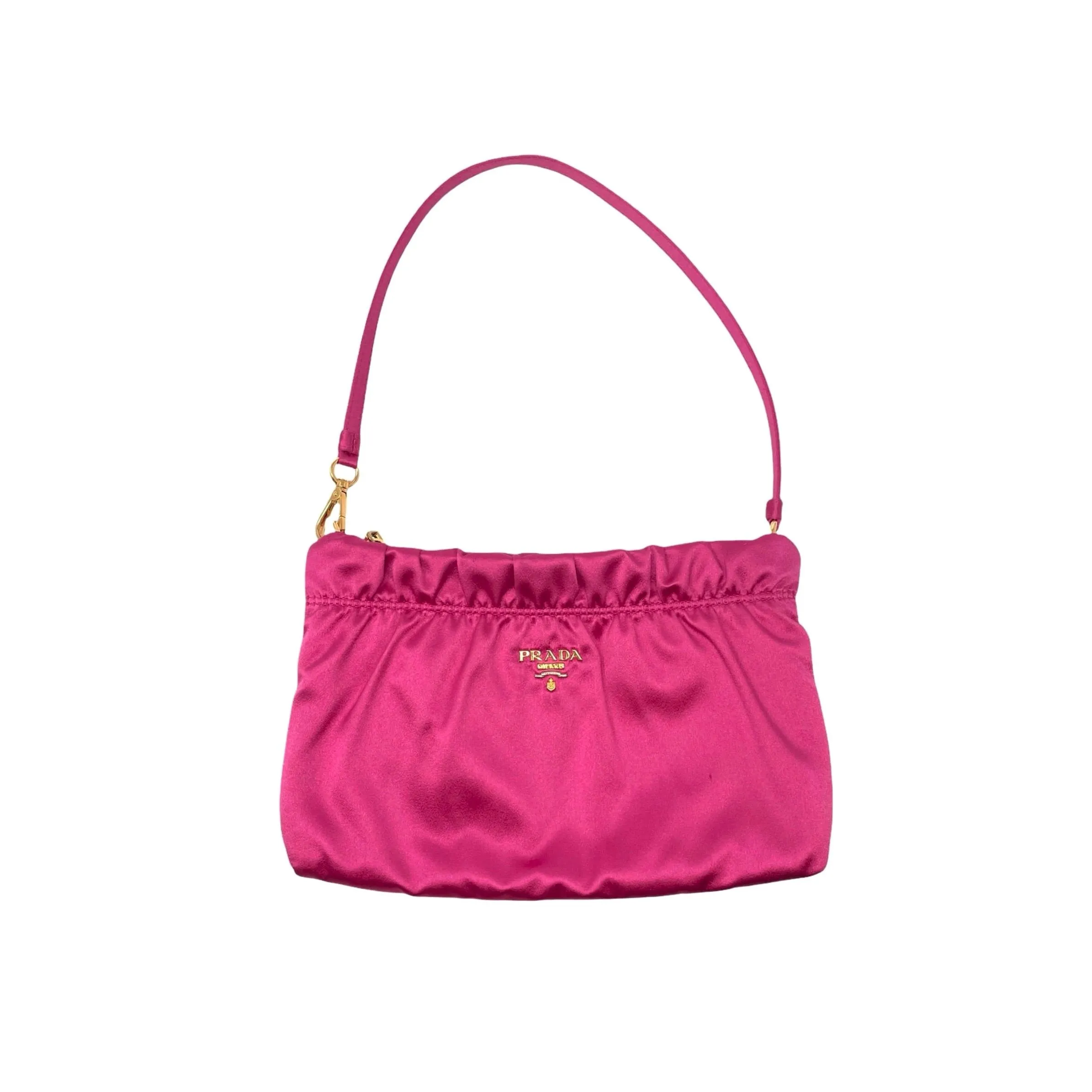 Prada Hot Pink Satin Mini Shoulder Bag