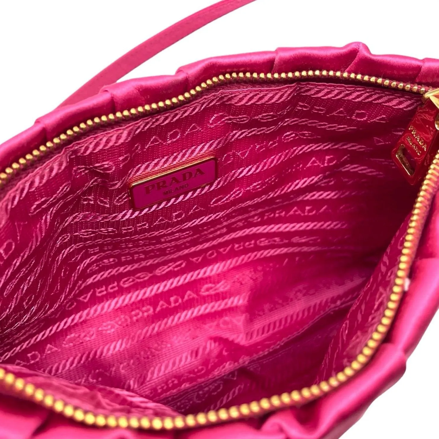 Prada Hot Pink Satin Mini Shoulder Bag