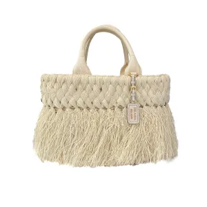 Prada Ivory Basket Top Handle Bag