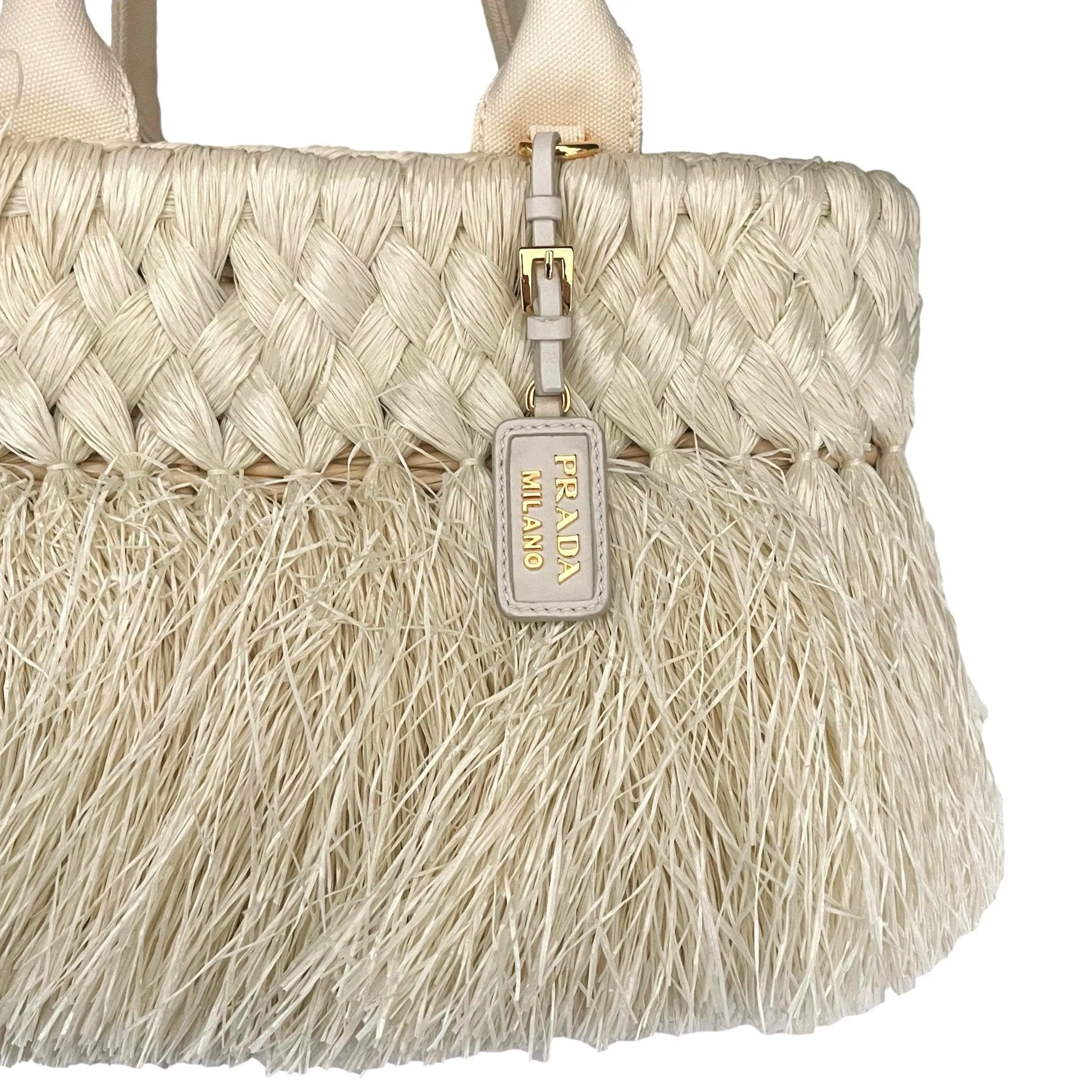 Prada Ivory Basket Top Handle Bag