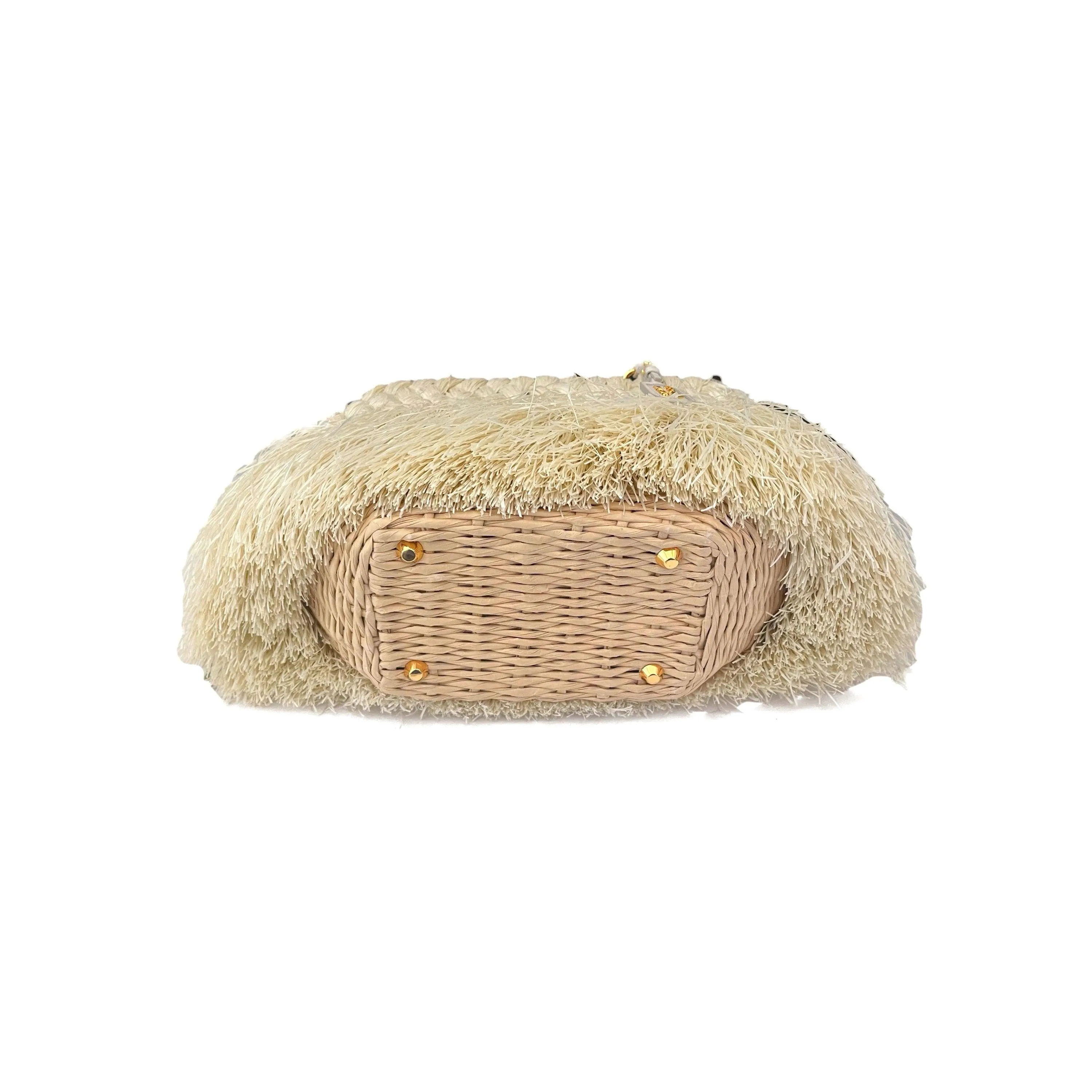 Prada Ivory Basket Top Handle Bag
