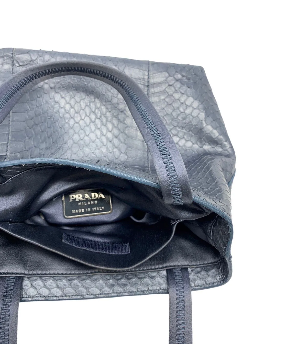 Prada Navy Snakeskin Mini Bag