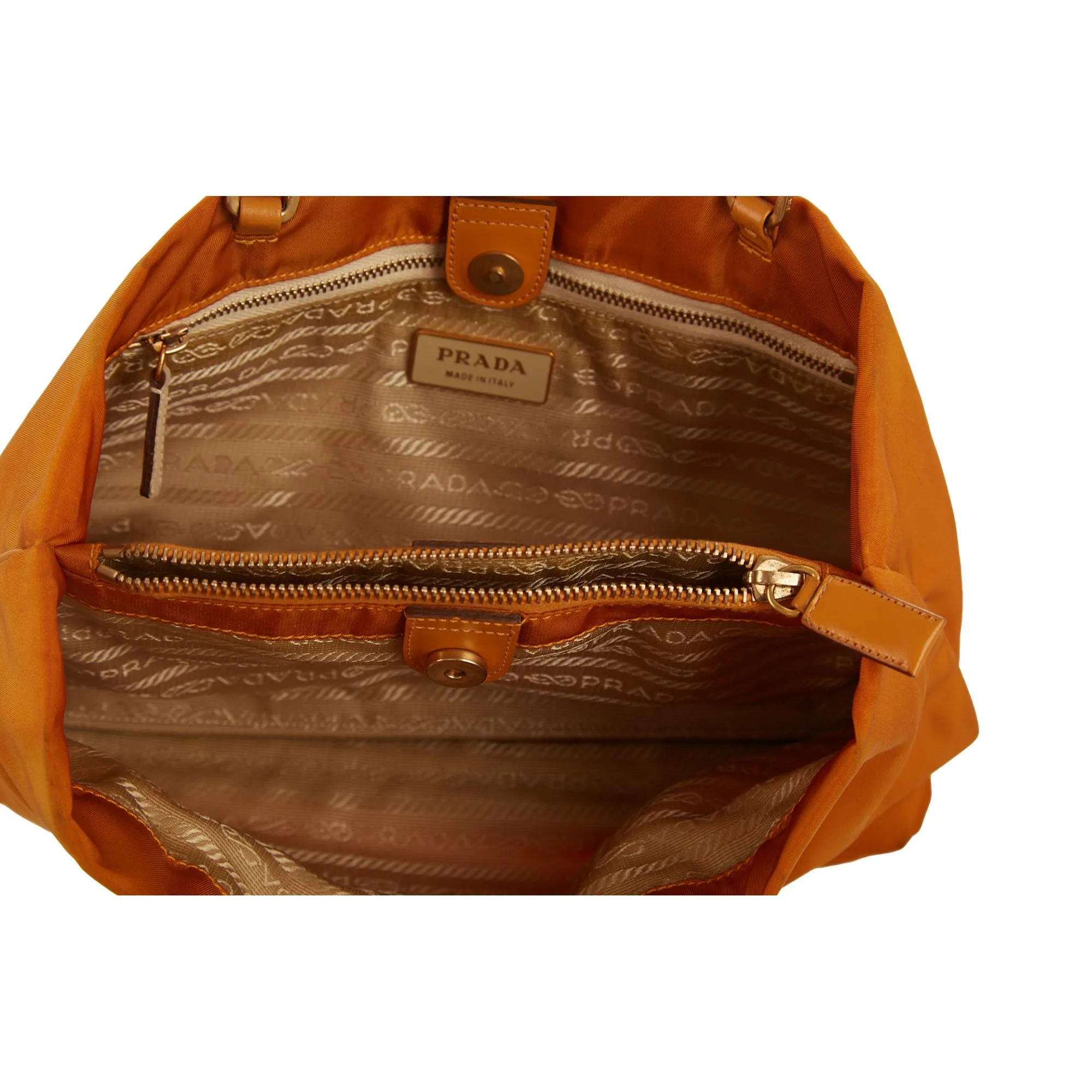 Prada Orange Nylon Mini Shoulder Bag