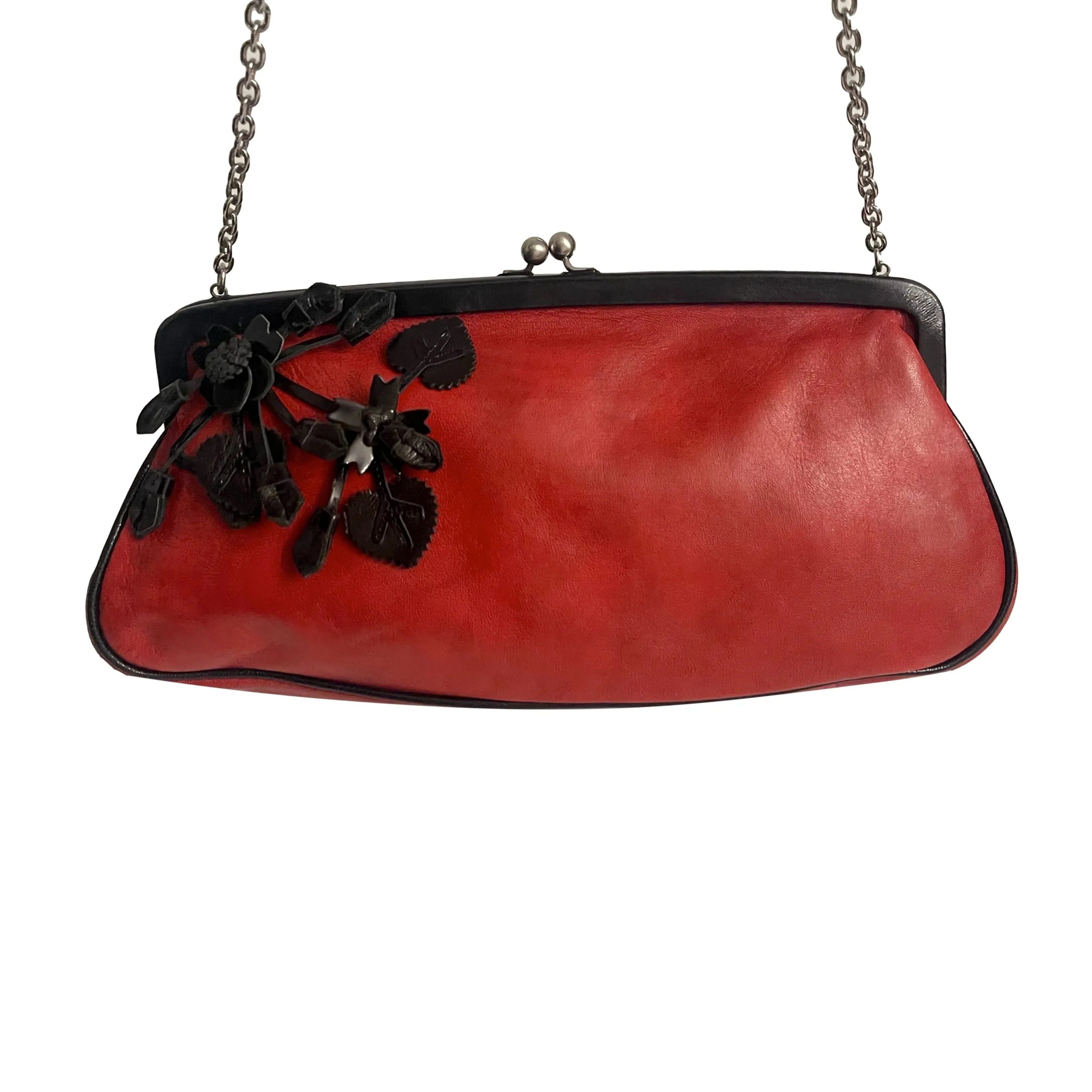 Prada Red Chain Kisslock Bag