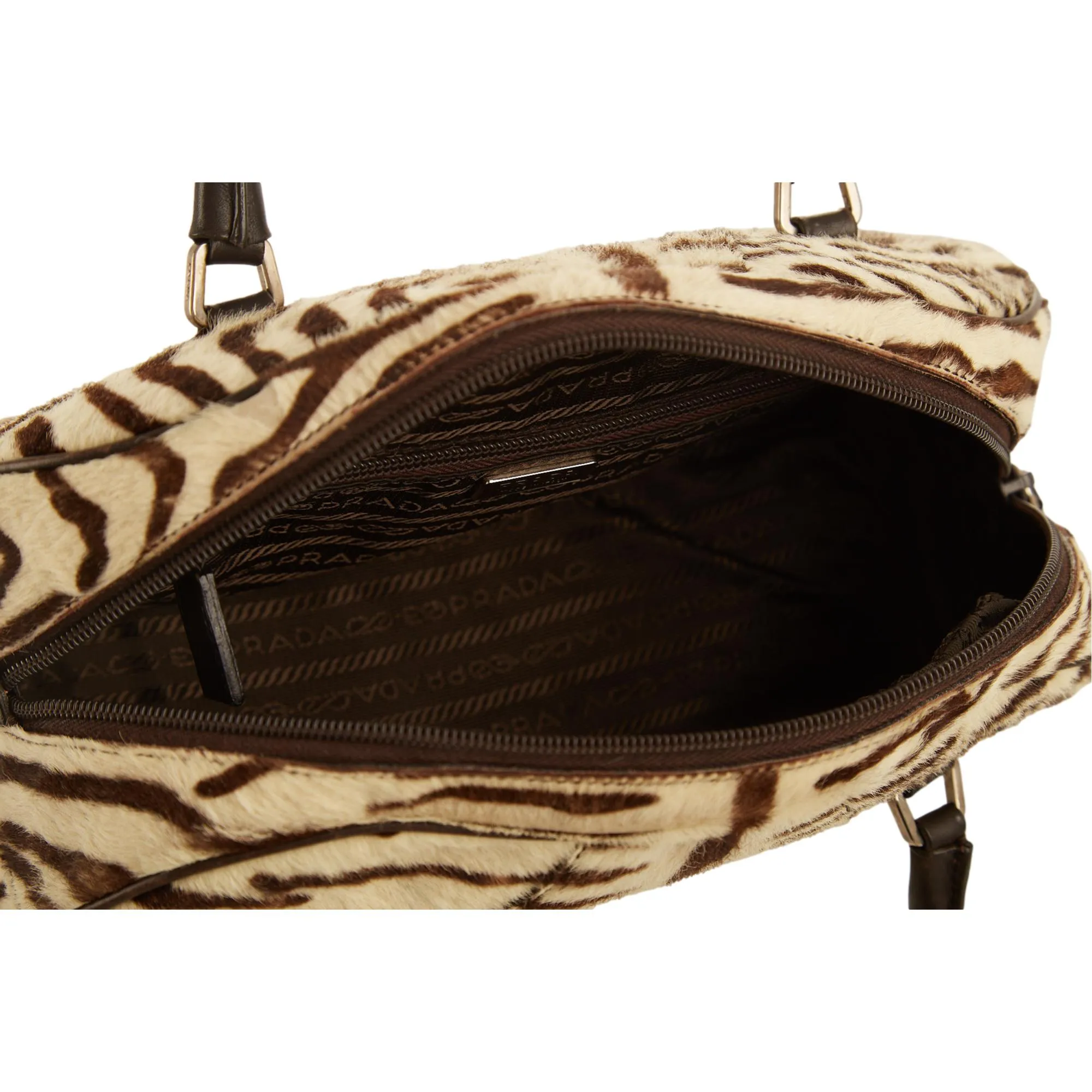Prada Zebra Print Top Handle Bag