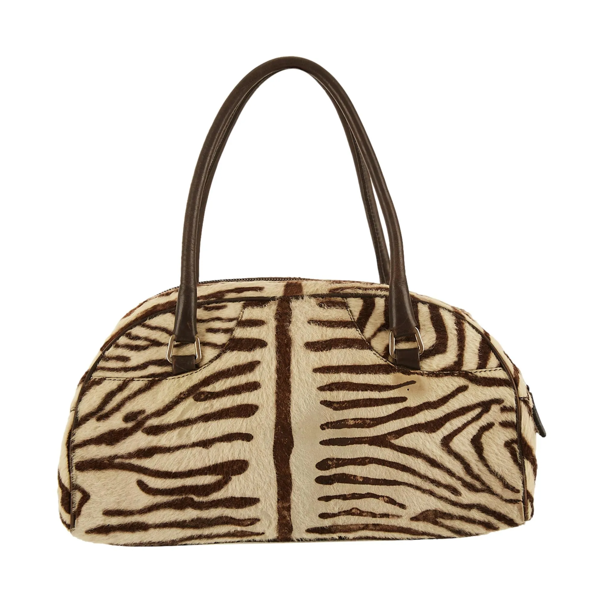 Prada Zebra Print Top Handle Bag