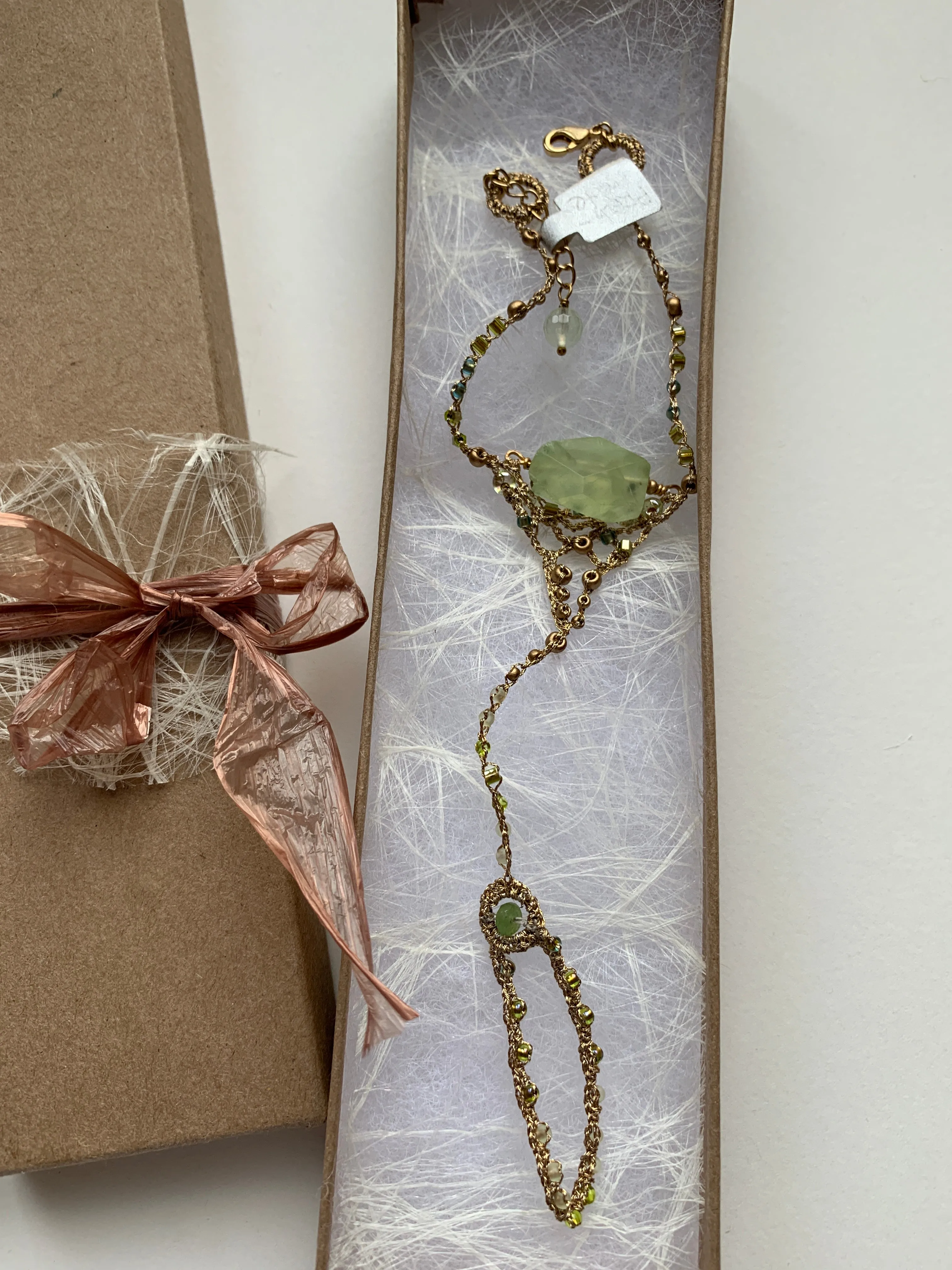 Prehnite Cuff Bracelet with Peridot