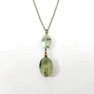 Prehnite Double Oval Wire Wrapped Necklace
