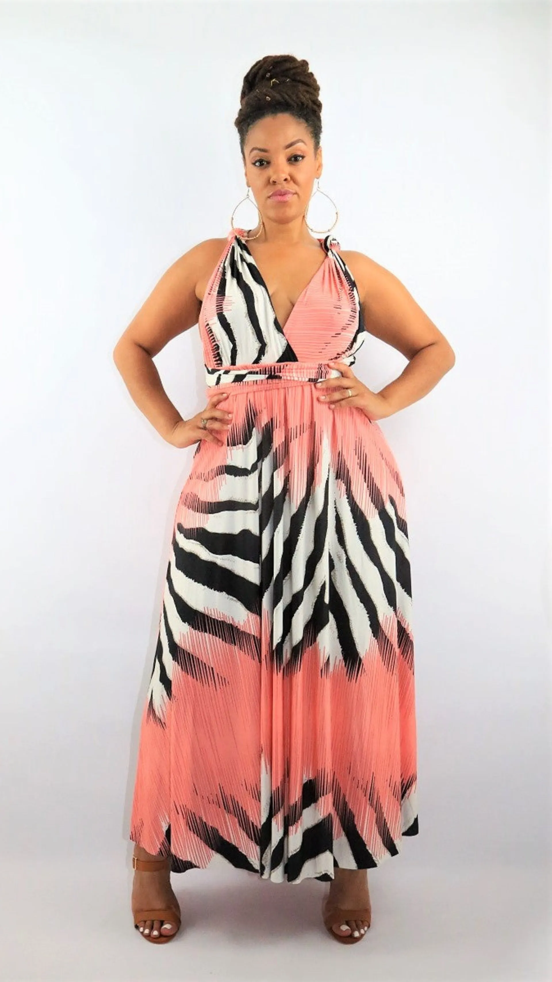 Pretty in Coral Tribal Maxi Plus Size