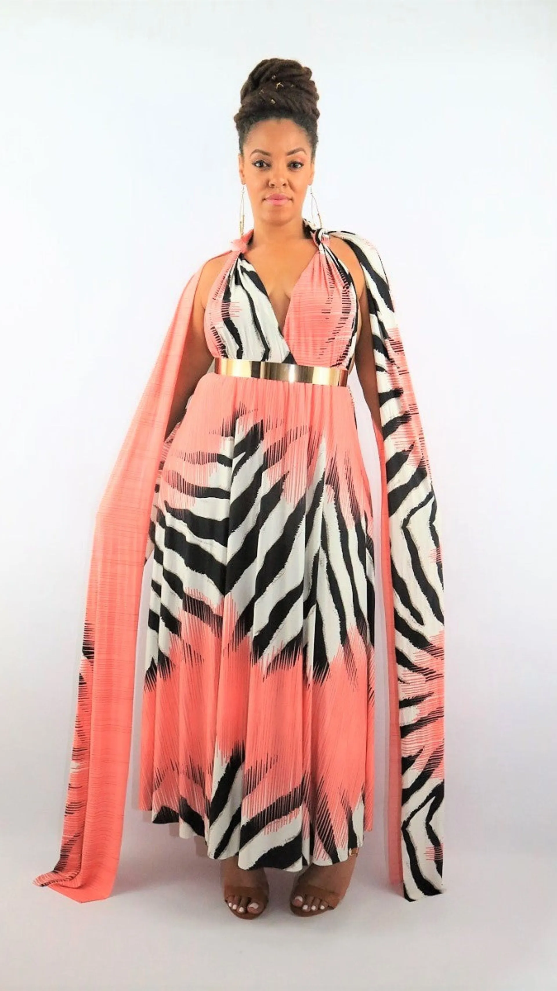 Pretty in Coral Tribal Maxi Plus Size