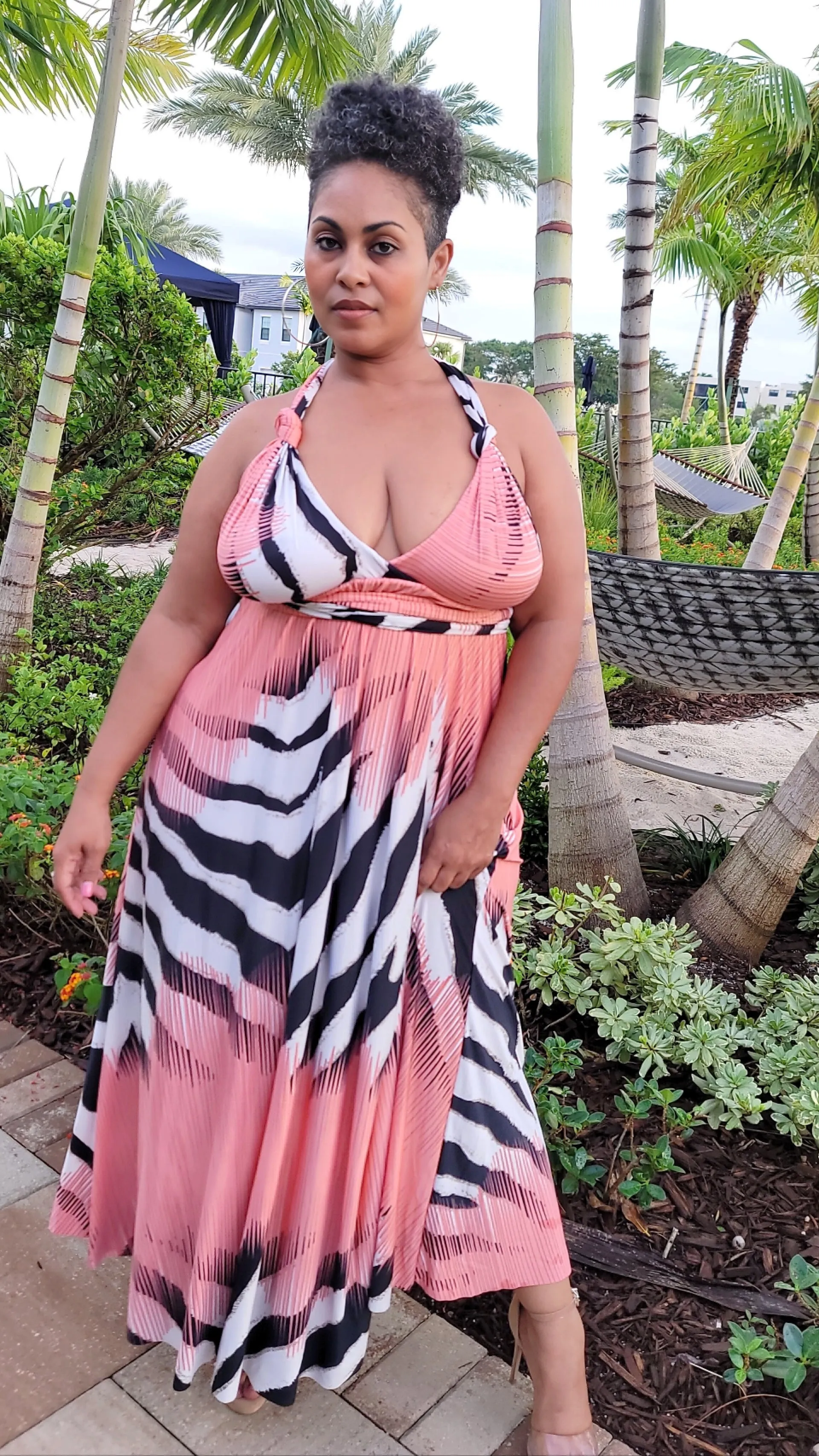 Pretty in Coral Tribal Maxi Plus Size