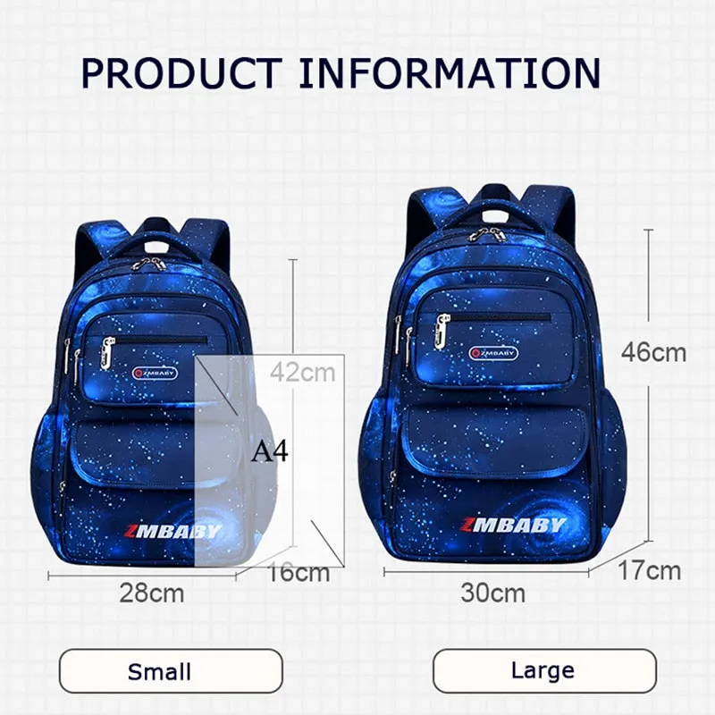 Primary school children's backpacks for girls and boys waterproof backpacks