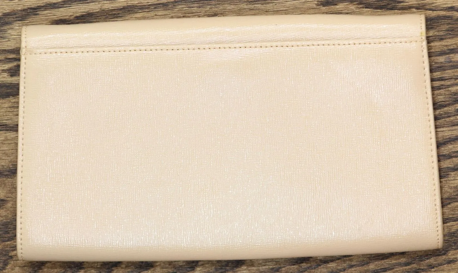 Private Label Leather Clutch with drop-in chain strap Beige Almond One Size