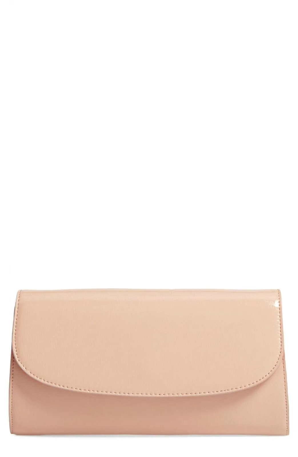 Private Label Leather Clutch with drop-in chain strap Beige Almond One Size