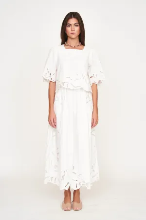 Provence Cutwork Top in White