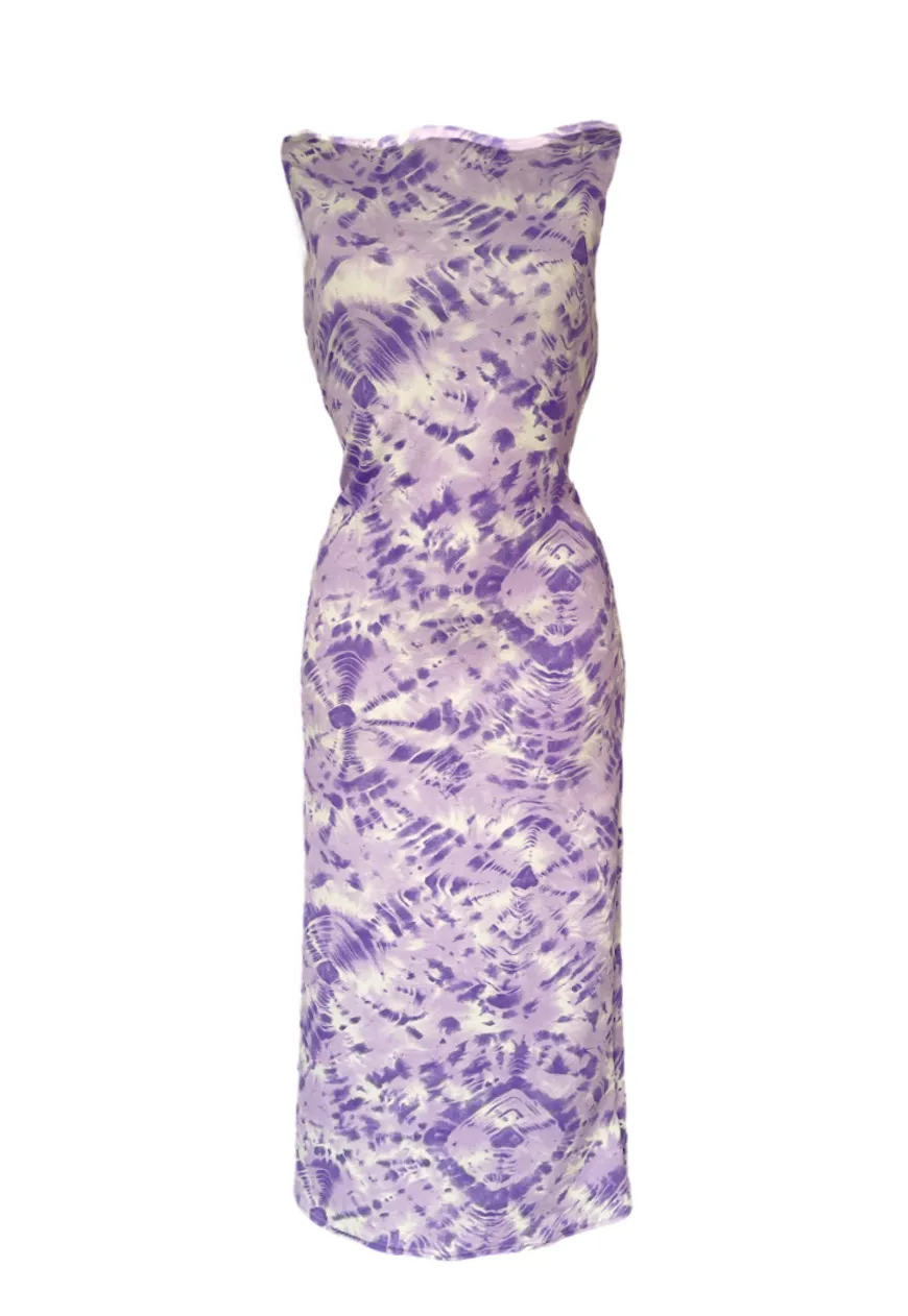 PURPLE OCEANID SLASH SPLIT MAXI DRESS