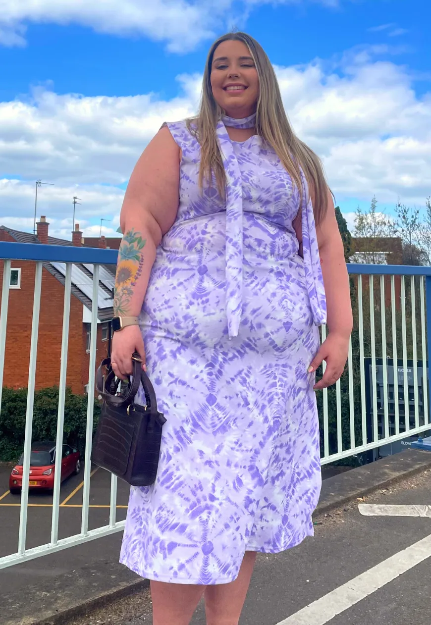 PURPLE OCEANID SLASH SPLIT MAXI DRESS