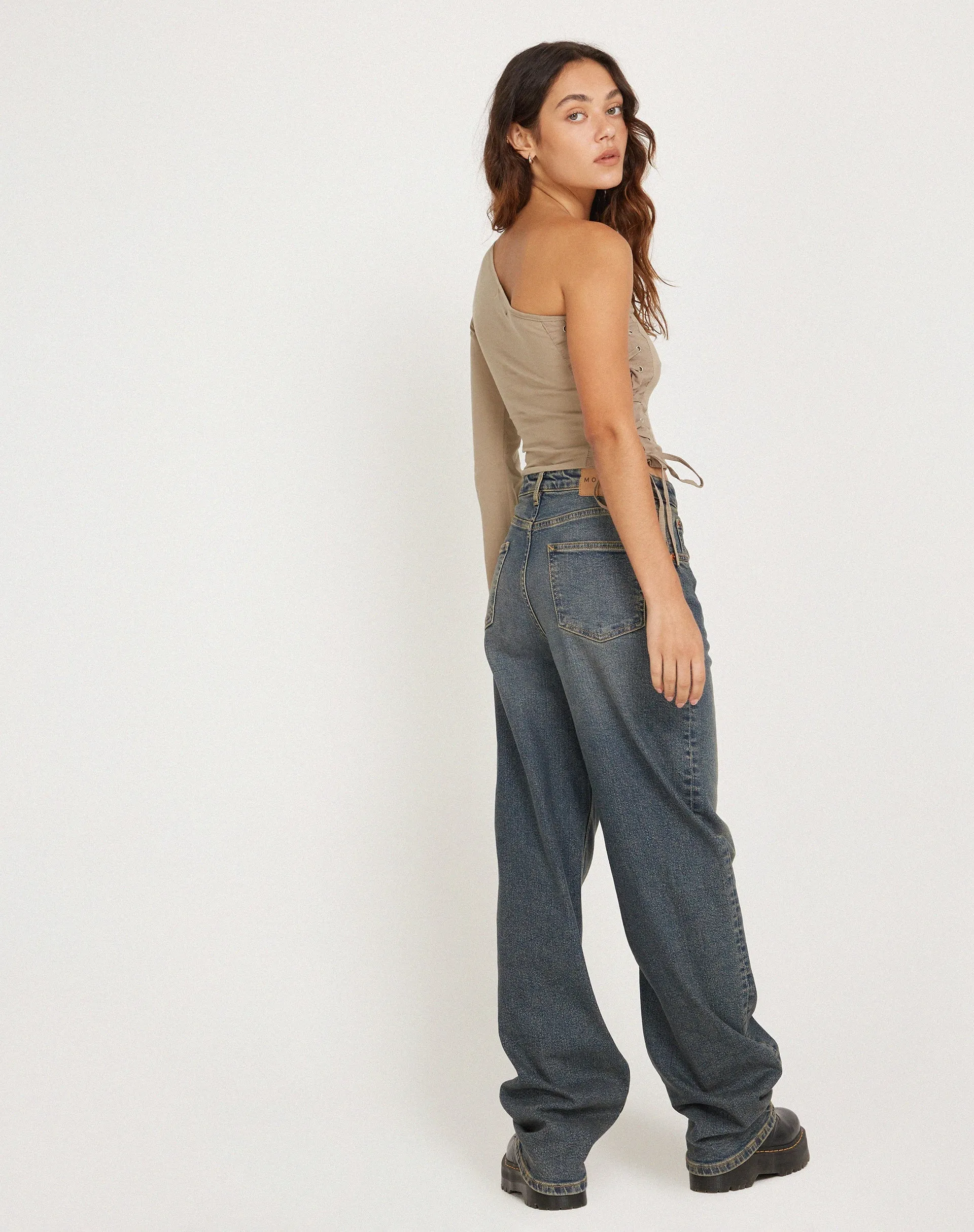 Quinley One Sleeve Top in London Fog