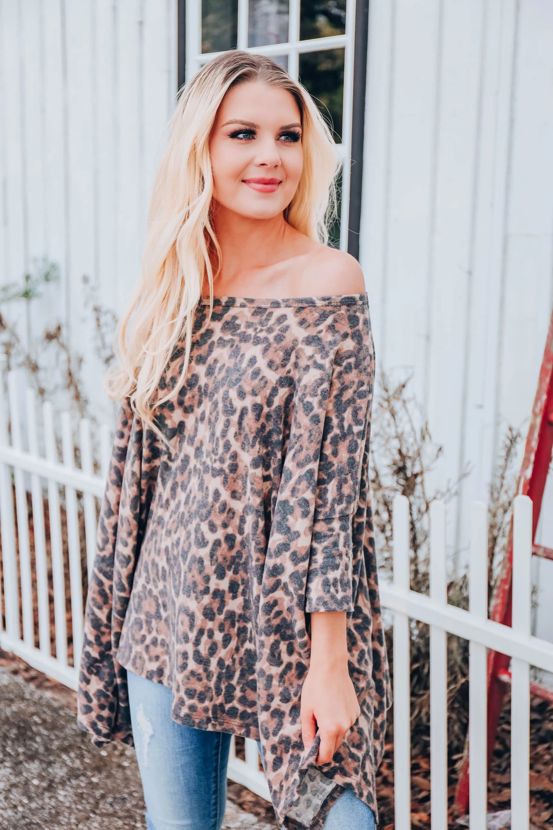 Quinn Asymmetrical Poncho - Brown S/M-2X/3X