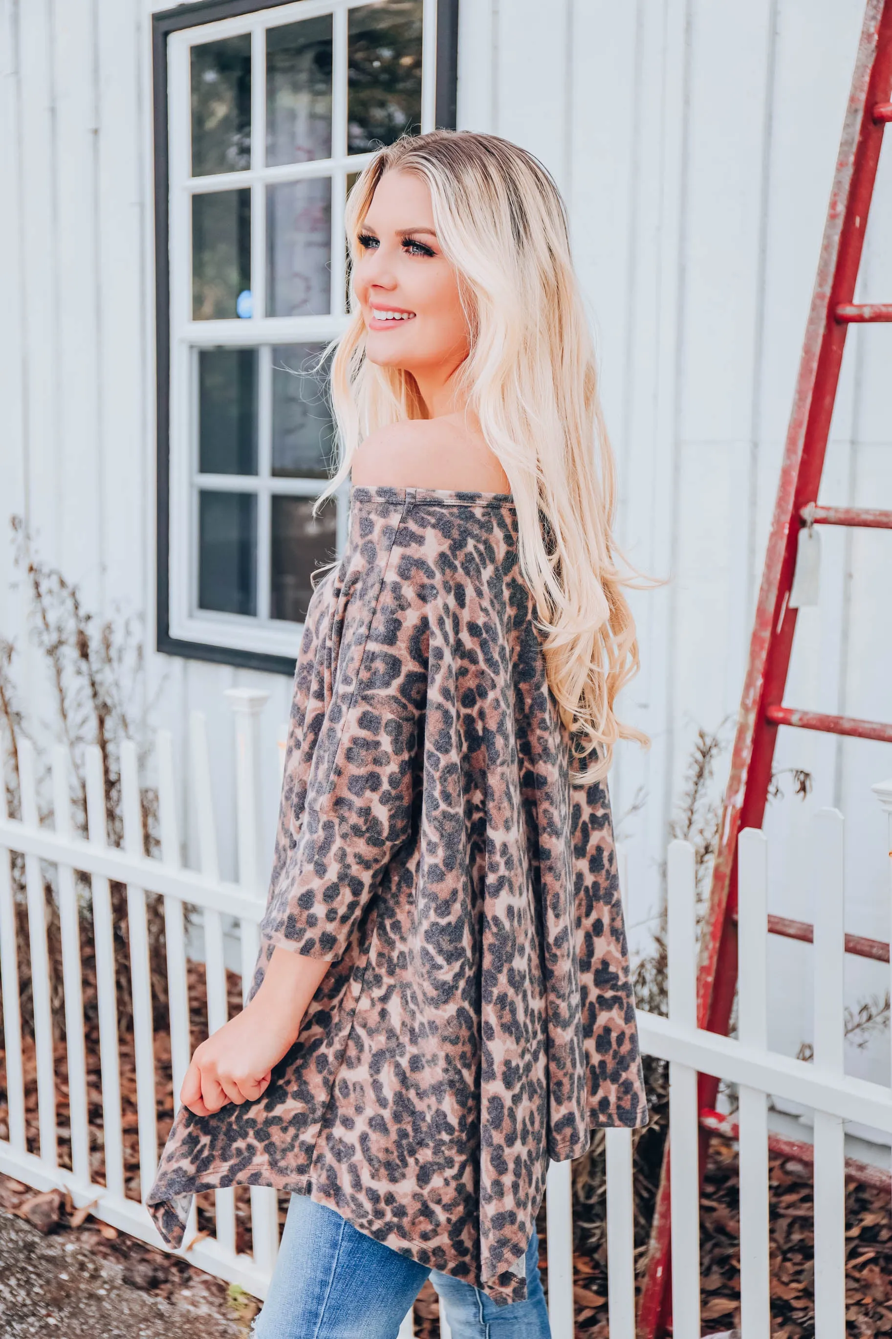 Quinn Asymmetrical Poncho - Brown S/M-2X/3X