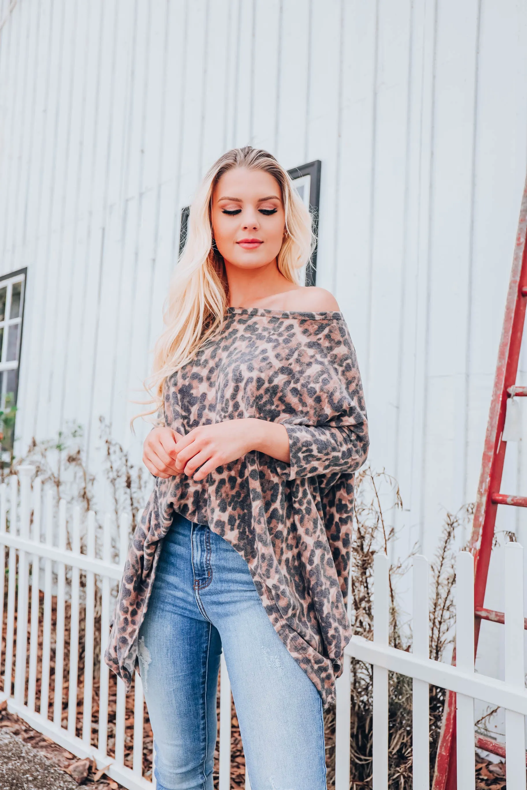 Quinn Asymmetrical Poncho - Brown S/M-2X/3X
